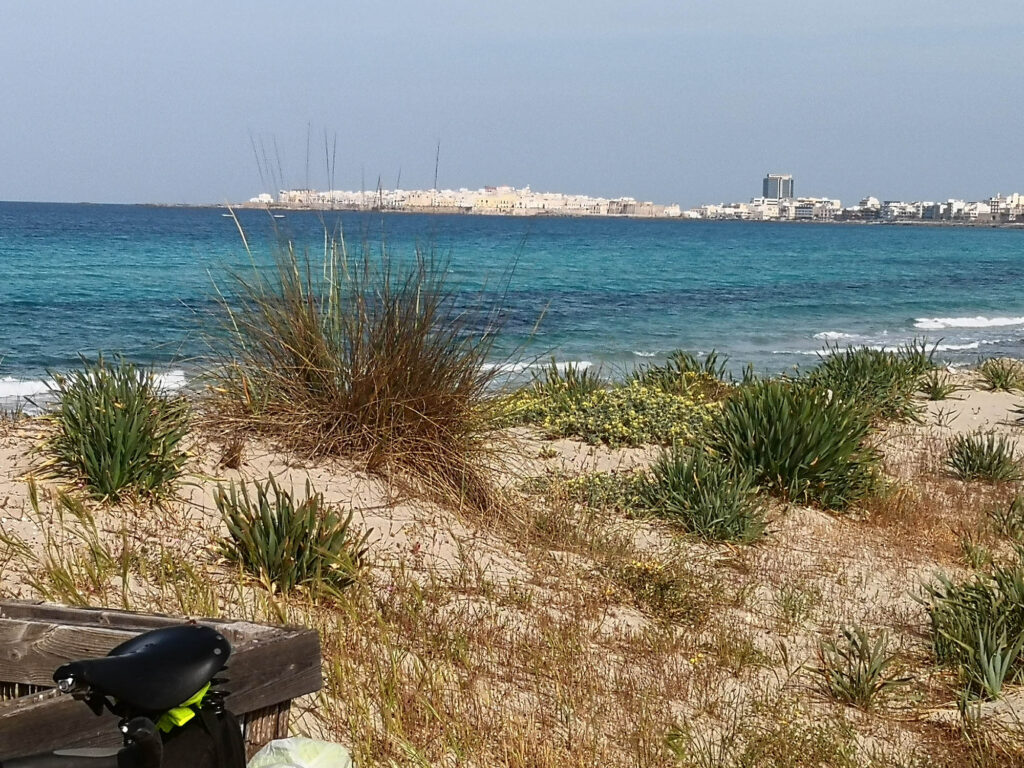 Vista di Gallipoli dalla baia verde