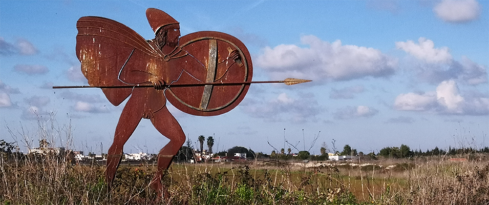 Scultura in ferro guerriero japigio