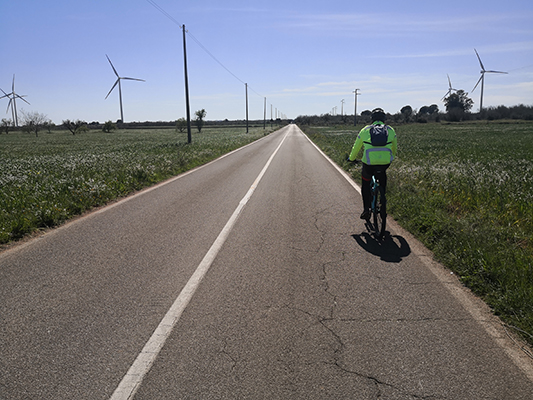 In uscita da Pisignano in direzione Castrì di Lecce